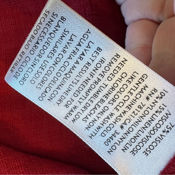 Vintage Eileen Fisher Linen Blend Sleeveless Burnt Red Tunic Top / small - Picture 6 of 11